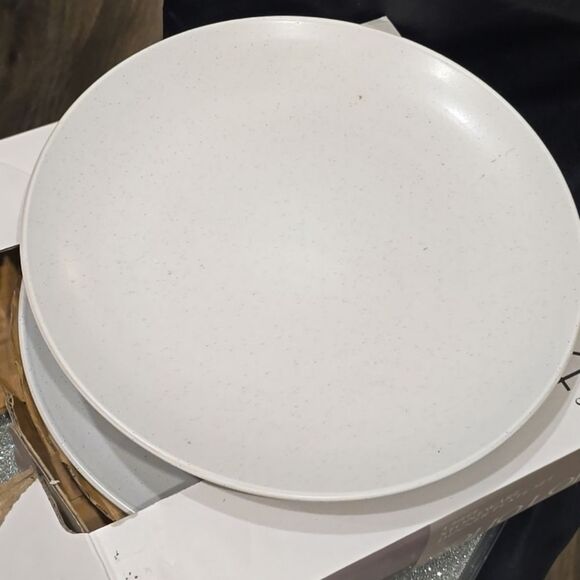 Soho Loft 4-Piece Speckled Reactive Glaze Stoneware Dinner Plate Set - Picture 5 of 6